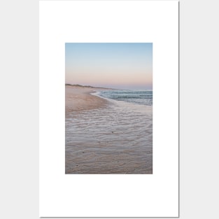 Landscape of sunset in Murtosa beach. Aveiro, Portugal. Posters and Art